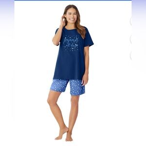 Dreams & Co. Women's Plus Size Knit Pj Short Set
